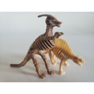 Lifelike Dinosaur Skeleton Animal Toys For Kids Parasaurolophus, Lot of 2